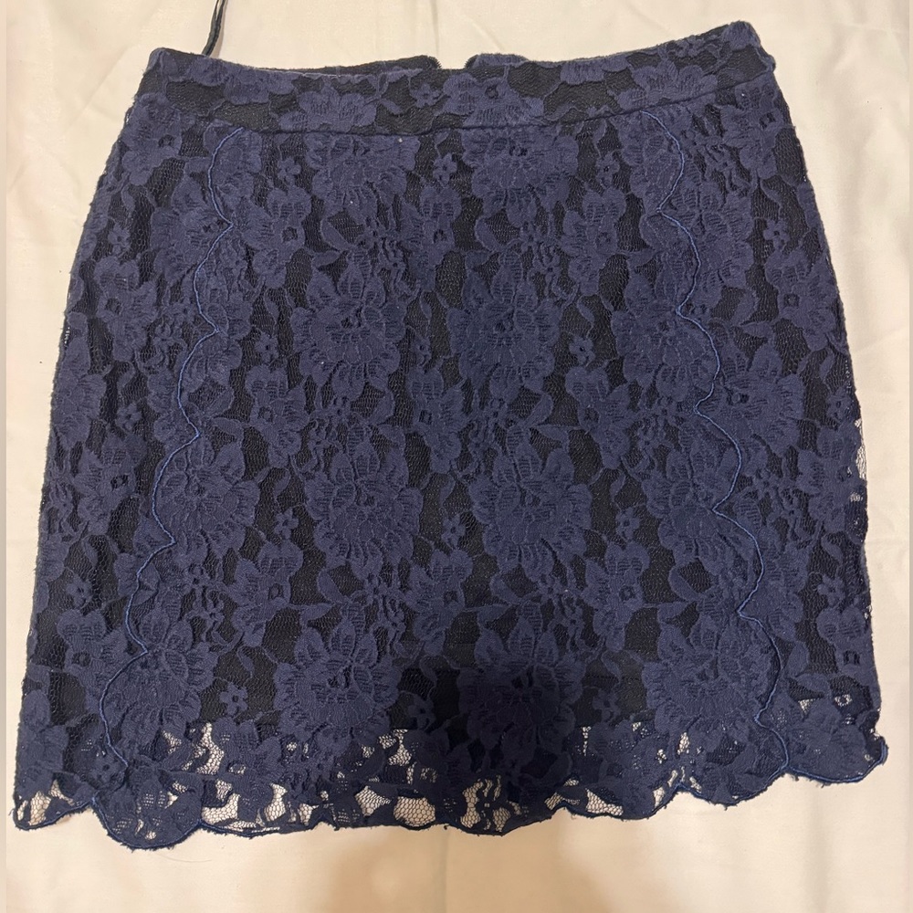 LACE NAVY BLUE MINI SKIRT